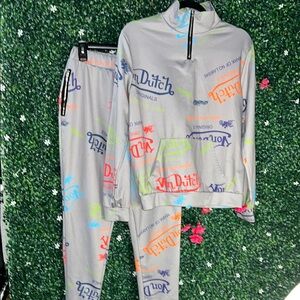 Inspired V Dutch Gray Track Pants & Joggers with Colorful Print